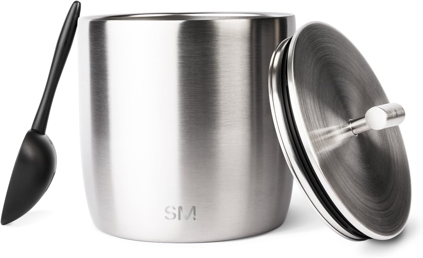 Simple Modern Vacuum Insulated Ice Bucket with Lid and Scoop | For Cocktail, Champagne, Wine, Beer, & Hosting | Stainless Steel 100oz Capacity for Large Parties | Rocks Collection | Winter White