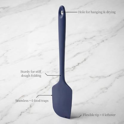 600ºF Heat Resistant Spatula, 11.34 inch High Heat Food Safe Semless Kitchen Silicone Scraper for Cooking Baking Mixing Scraping Stirring Nonstick Cookware Pan Bowl (Aqua Sky)