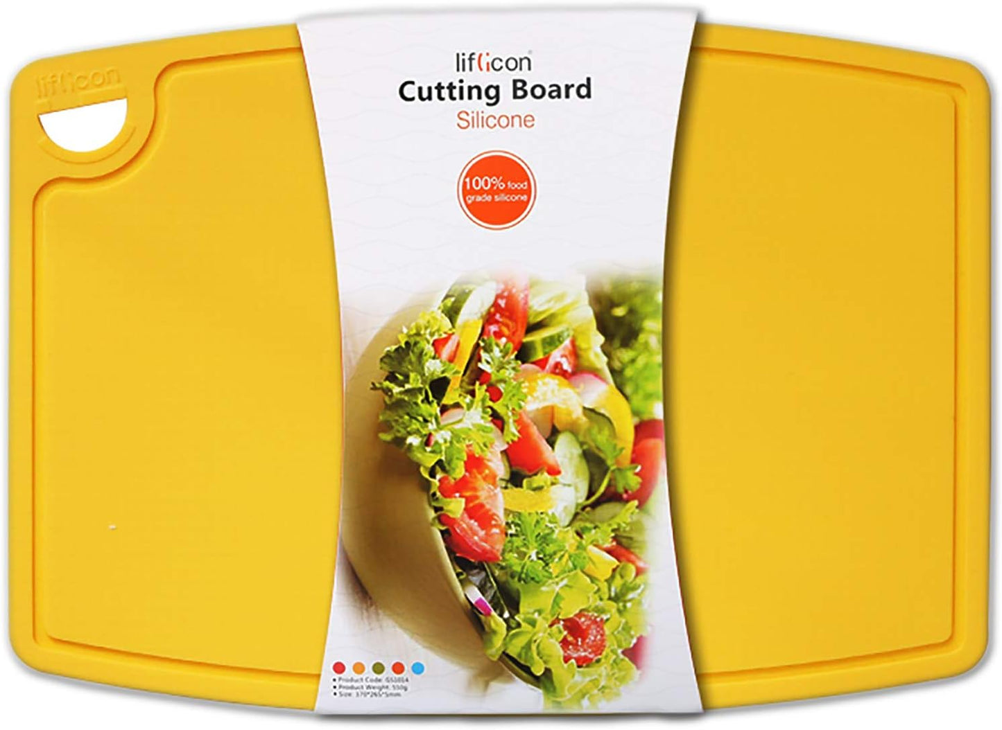 Liflicon Thick Cutting Boards for Kitchen Silicone Chopping Board Set of 2 Mid 12.6'' x 9.1”,Mini 9.1”x7.1” Non-slip Deep Drip Juice Groove Easy Grip Handle,Dishwasher Safe-Red
