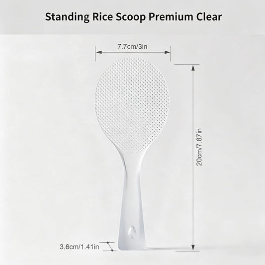 Rice Spoon Paddle Scooper, Standing Non-Stick TPX Rice Spatula, Transparent | 329°F Heat Resistant Food-Grade, Anti-scalding, For Cooking, Mixing