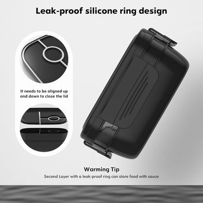 Modern Adult Lunch Box, Stackable Lunch Containers, Minimalist Design Bento Box with Utensil Set - Leak-Proof for Dining Out, Work, School, Picnic