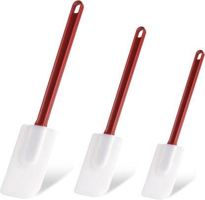3 PCS Commercial Grade Heat Resistant Silicone Spatulas, 9.5-Inch Rubber Spatulas for Baking, Nonstick & BPA-Free