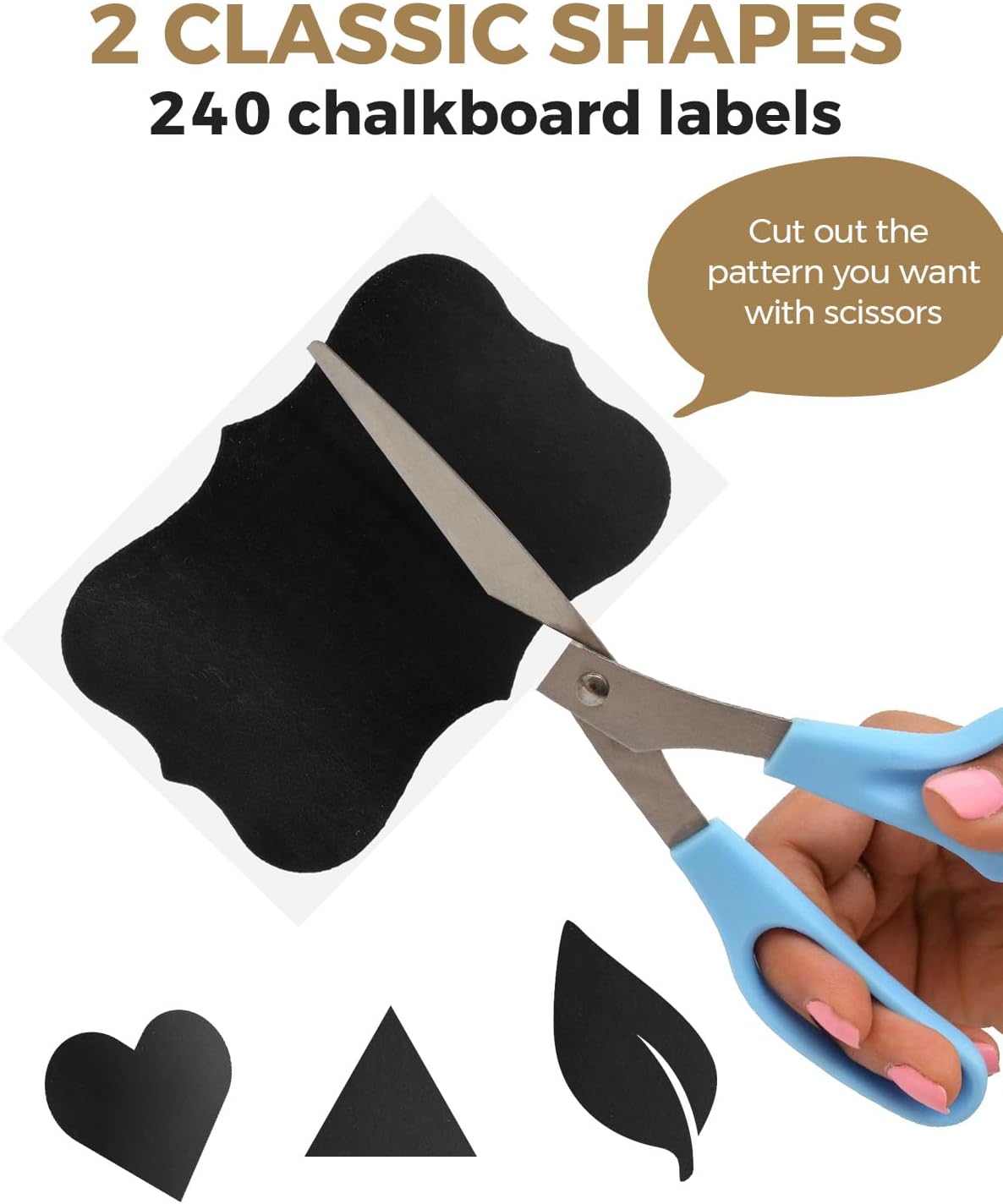 Chalkboard Labels, 240 PCS Waterproof Reusable Blackboard Stickers with 1 Chalk Marker for Mason Jars, Parties Decoration, Craft Rooms, Weddings, Storage, Home & Kitchen