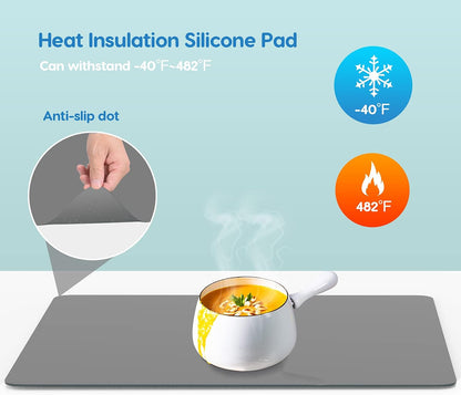 AECHY Extra Large Silicone Mat 78.74”x19.69”x0.08”, Multipurpose Silicone Mat Thick Heat Resistant Mat Shipped Rolled Up Kitchen Counter Mat Nonslip Silicone Mats for Kitchen Counter Translucent