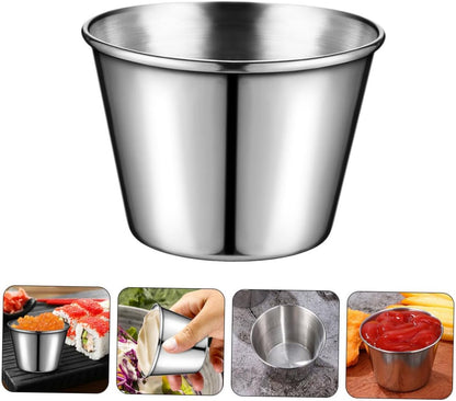 OUNONA 20pcs Stainless Steel Dipping Bowls Sauce Cups for Ketchup Condiments Appetizers for Restaurants and Home Use Versatile Kitchen Storage