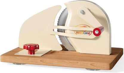 Manual Adjustable Bread Slicer Bread Cutter for Homemade Sourdough Slicer, Suction Cup Bottom, with Scale Line Plate and Food Clip and Plate(White)