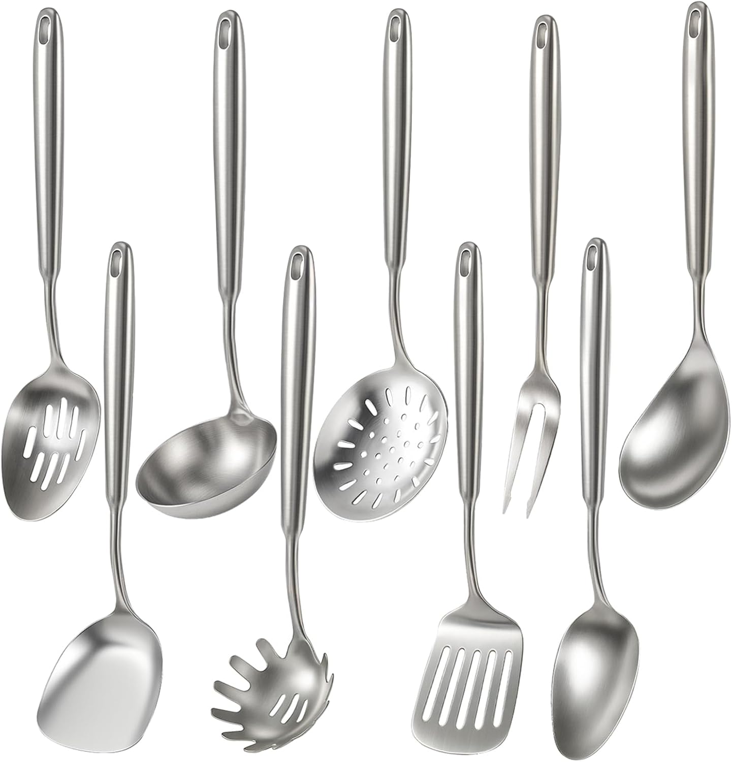 Newness Metal Fish Turner Spatula Stainless Steel for Kitchen Use, Small Griddle Egg Spatula, Flexible, Polished Metal, Corrosion Resistant, Kitchen Slotted Turner with Thin Edge Ideal for Turning,11"