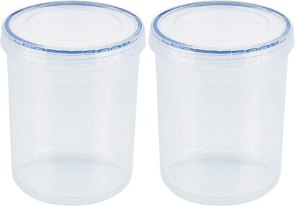 LOCK & LOCK Easy Essentials Twist Food Storage lids/Airtight containers, BPA Free, Tall-30.4oz Clear