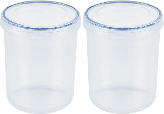 LOCK & LOCK Easy Essentials Twist Food Storage lids/Airtight containers, BPA Free, Tall-30.4oz Clear