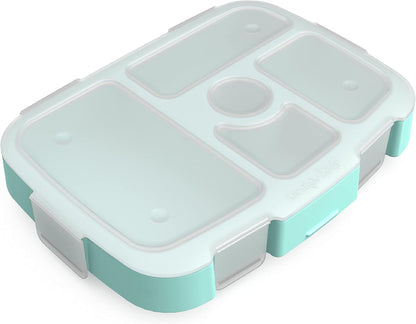 Bentgo® Kids Prints Tray with Transparent Cover - Reusable, BPA-Free, 5-Compartment Meal Prep Container with Built-In Portion Control for Healthy Meals At Home & On the Go (Mermaids in the Sea)