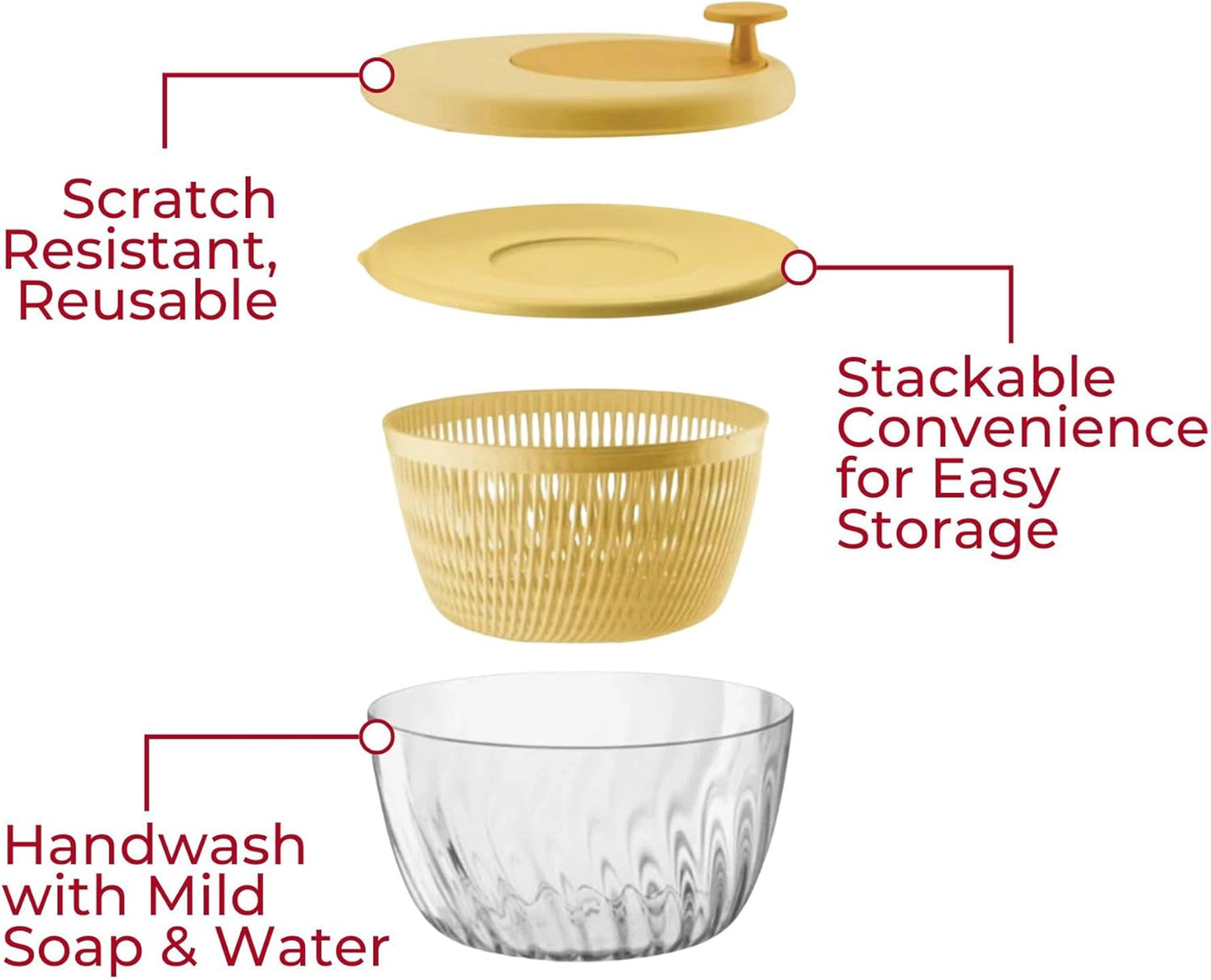 Guzzini Twist & Dry Salad Spinner, Blue 170900134