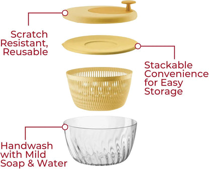Guzzini Twist & Dry Salad Spinner, Blue 170900134