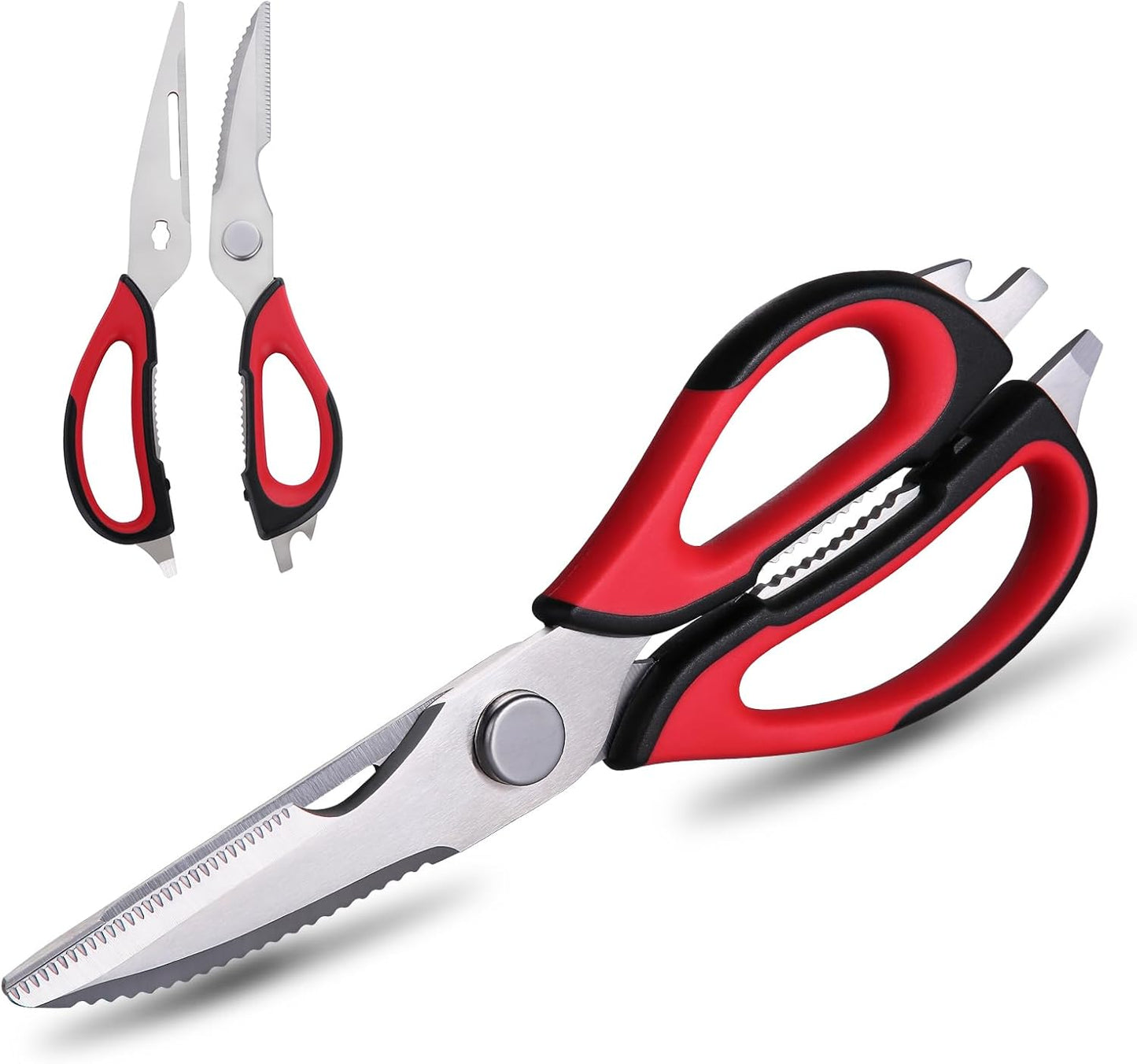 Kitchen Scissors for Food Heavy Duty, All Purpose Kitchen Shears that Come Apart Dishwasher Safe, Sharp Stainless Steel Cooking Scissors for Meat, Poultry, Fish (Grey)