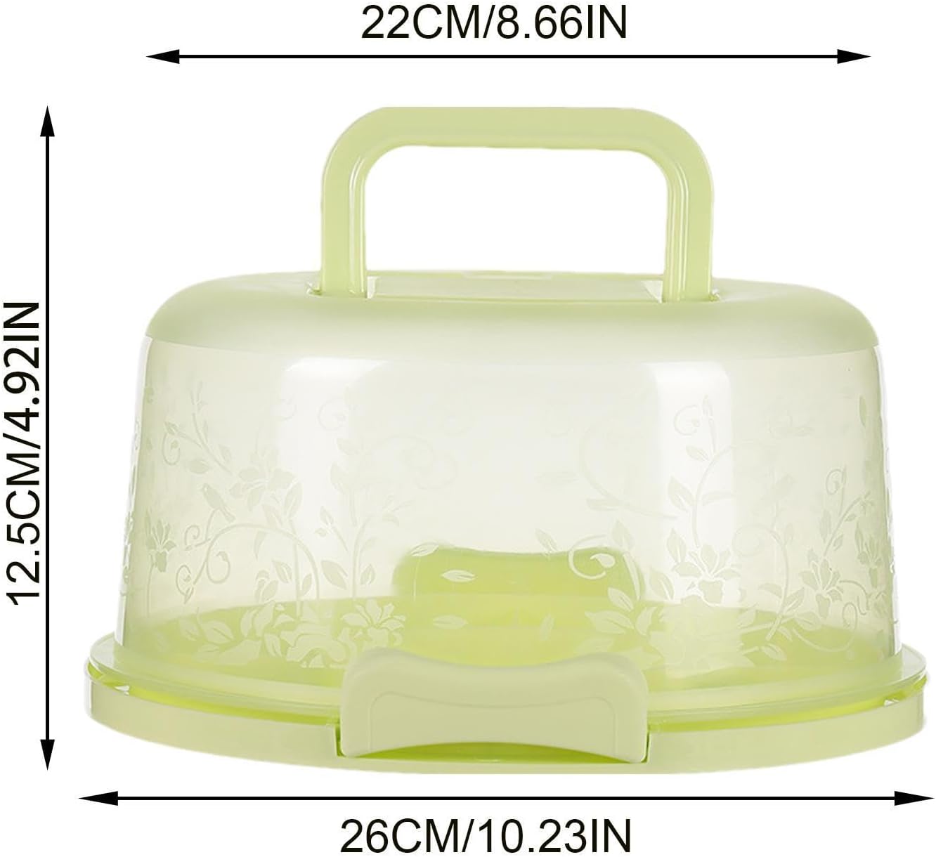 Cake Container, Round Cake Containers for 10 Inch Cakes, Portable Cakes Carrier with Lid and Handle, Dustproof Cupcake Holder, for Transport Pies Nuts Fruit Pie Muffin Pizza Desserts