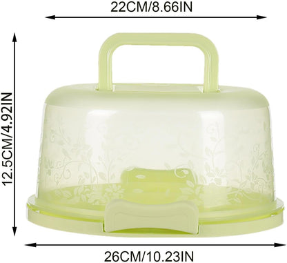 Cake Container, Round Cake Containers for 10 Inch Cakes, Portable Cakes Carrier with Lid and Handle, Dustproof Cupcake Holder, for Transport Pies Nuts Fruit Pie Muffin Pizza Desserts