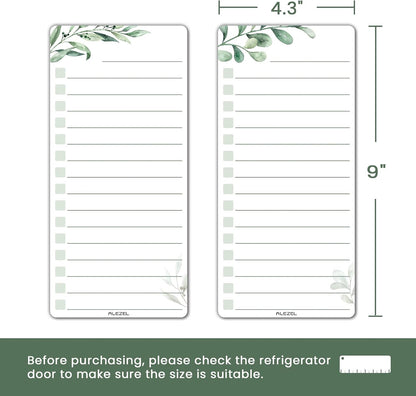 ALEZEL Magnetic to Do List White Board for Fridge, Multifunctional Dry Erase List Board for Refrigerator - Set of 4 Magnetic Grocery List Whiteboards, 4 Markers + Eraser