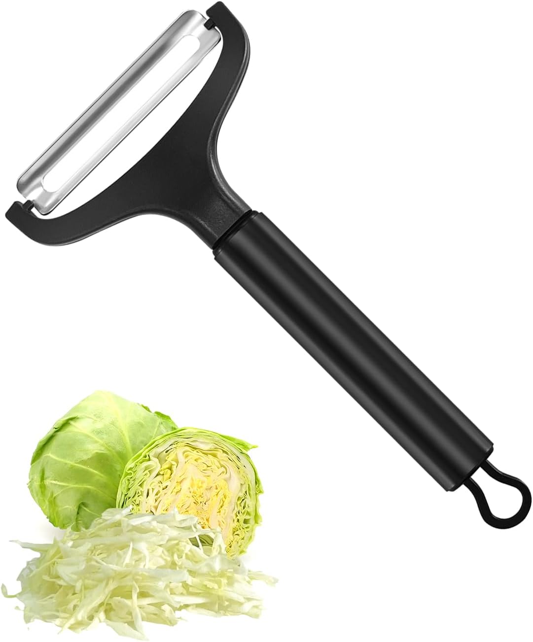 LHS Cabbage Peeler for Kitchen, Wide Mouth Vegetable Peeler, Stainless Steel Fruit Shredder Slicer with Non-Slip Handle and Sharp Blade