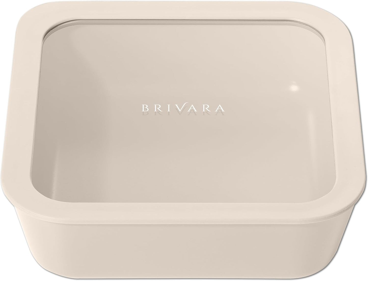 Ceramic Coated Glass Food Storage Container | No PTFE, PFOA, PFAS, and BPA | Reusable Non Toxic Meal Prep Container with Glass Lid | Easy To Store | 3 Cup Rectangle [Onyx]