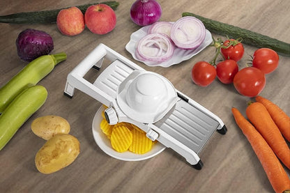 VEKAYA Mandoline Slicer for Kitchen, Stainless Steel Professional Vegetable Slicer with Adjustable Thickness, Safety Gloves & Food Holder, Easy to Clean, Ideal for Potatoes, Onions, Cucumbers