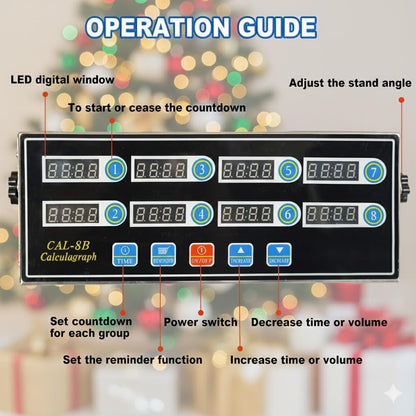 Commercial 8 Channels Digital Kitchen Timer, Calculagraph Fry Timer