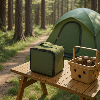 Outdoor Camping Cookware Storage Bag - Portable Handheld Organizer for Grill Pans, Utensils, and Kitchen Tools - Durable Carrier for BBQ and Picnic Gear