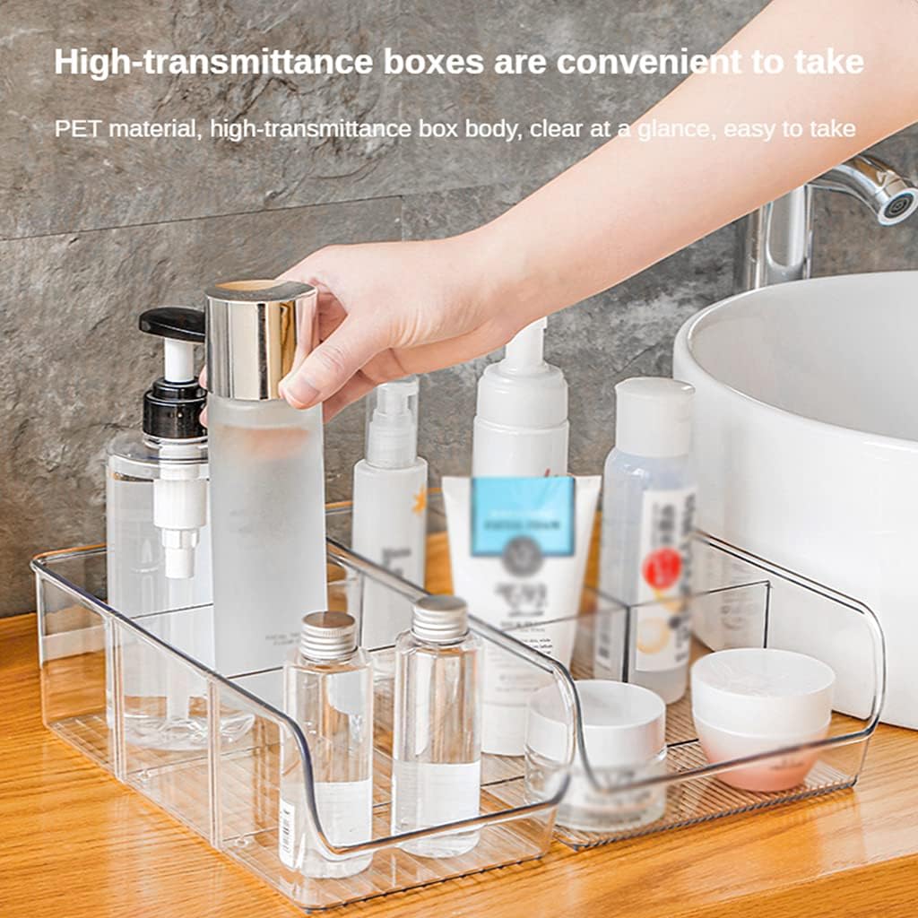 Clear Organizer Bins with Removable Dividers for Snacks Bag Sugar Packets Seasoning Packets Spice Packets Pouches
