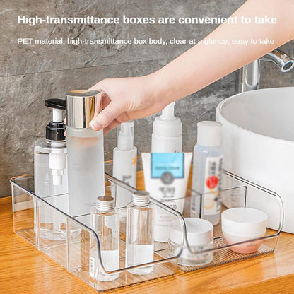 Clear Organizer Bins with Removable Dividers for Snacks Bag Sugar Packets Seasoning Packets Spice Packets Pouches