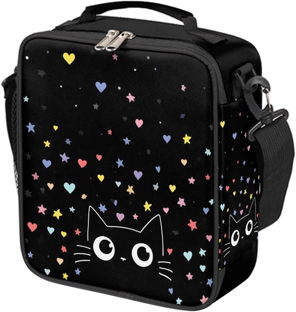 cfpolar Skull Skateboard Lunch Box for Boys Girls, Insulated Lunch Bags for Kids Reusable Mini Cooler Lunch Tote Lunchbox Thermal Meal Tote Kit with Shoulder Strap for Work School Picnic