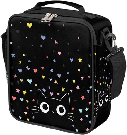 cfpolar Skull Skateboard Lunch Box for Boys Girls, Insulated Lunch Bags for Kids Reusable Mini Cooler Lunch Tote Lunchbox Thermal Meal Tote Kit with Shoulder Strap for Work School Picnic