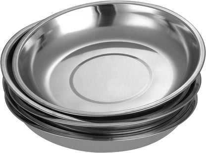 Stainless Steel Mini Appetizer Plates, Set of 10, Round Dipping Bowls for Sauces