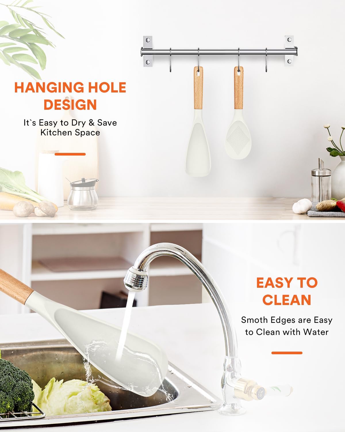 Badiano Cooking Spoon and Rice Scooper for Nonstick Cookware,Multi-function
