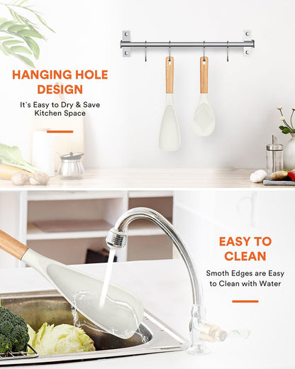 Badiano Cooking Spoon and Rice Scooper for Nonstick Cookware,Multi-function