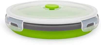 CARTINTS 1200ml Large Collapsible Meal Prep Containers, Reusable Silicone Food Storage Containers, Stackable Fridge Storage Containers, With Leakproof Lids, Microwave and Freezer Safe, Blue