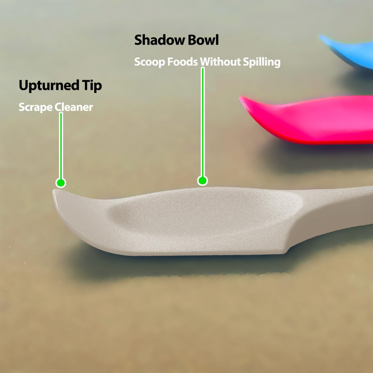 Mini Silicone Spatula, 8" Curved Small Spatula with Shallow Bowl, Mixed,4Pc