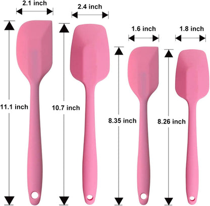 Silicone Spatulas Set, Rubber Spoon Spatula Heat Resistant Spoonula One Piece Design Seamless Spatula Non-Stick Scrapers Baking Mixing Tool (Dark Blue)