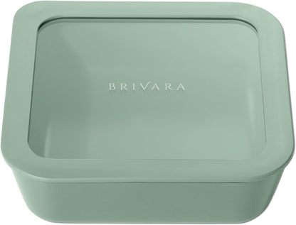 Ceramic Coated Glass Food Storage Container | No PTFE, PFOA, PFAS, and BPA | Reusable Non Toxic Meal Prep Container with Glass Lid | Easy To Store | 3 Cup Rectangle [Onyx]