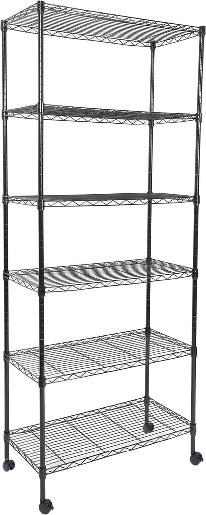 Whitmor 2-Wire Shelving Unit, Metal Storage Shelves, Stacking Shelf with Basket, Easy Assembly Home Organizer for Pantry, Kitchen, Garage, Plant