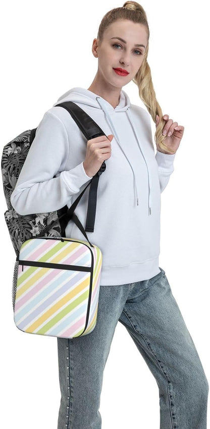 70s Retro Mushroom Floral Insulated Lunch Bag Reusable Cooler Lunch Box Portable Leakproof Thermal Container Tote Bags for Girls Boys School Travel