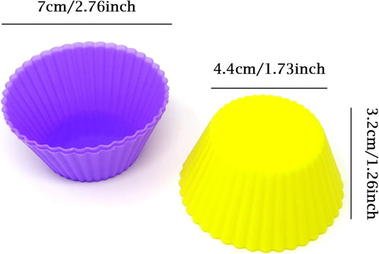 "Honbay 12PCS Silicone Square Reusable Cake Cup Sets Baking Cups Nonstick Liner Molds Cupcake Baking Molds for Making Muffin, Chocolate, Bread (70 x 70 x 32mm)"