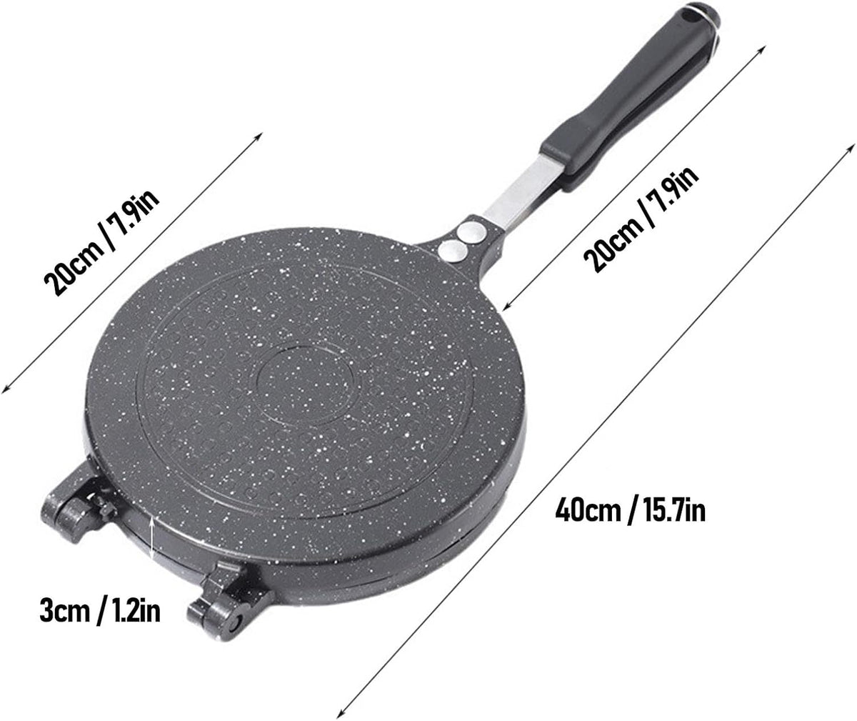 GOTOTOP Double Frying Pan Omelet, Panini, Pancake Frying Pan Maker, with Sturdy Construction and Cool Handle, Ideal Option for Small Kitchens, Easy Cleanup for Breakfast (Type 2)