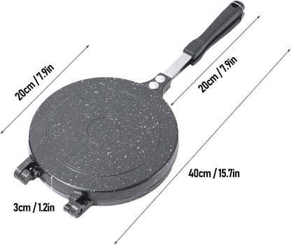 GOTOTOP Double Frying Pan Omelet, Panini, Pancake Frying Pan Maker, with Sturdy Construction and Cool Handle, Ideal Option for Small Kitchens, Easy Cleanup for Breakfast (Type 2)