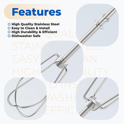 Hand Mixer Beaters Attachments for KitchenAid, KHM2B, Stainless Steel