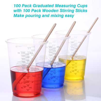 8oz Graduated Clear Plastic Measuring Cups