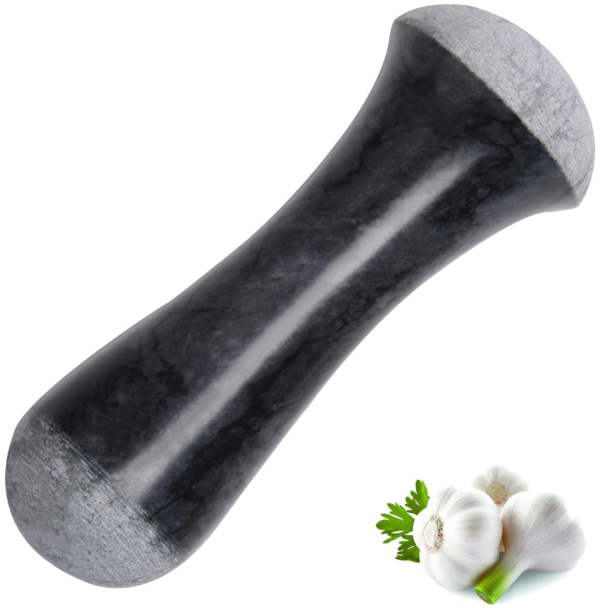 Tianman Marble Replacement Pestle 5.9" Length Polished, Use Pestle on Both Ends (Only Pestle Mortar Not Included) (Grey Marble Polished)
