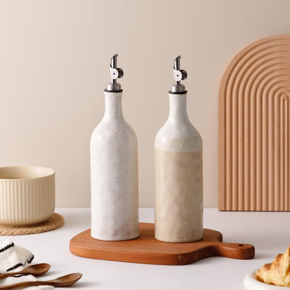 Olive Oil Dispenser Bottle for Kitchen, 23 Oz Large Ceramic Oil Dispenser