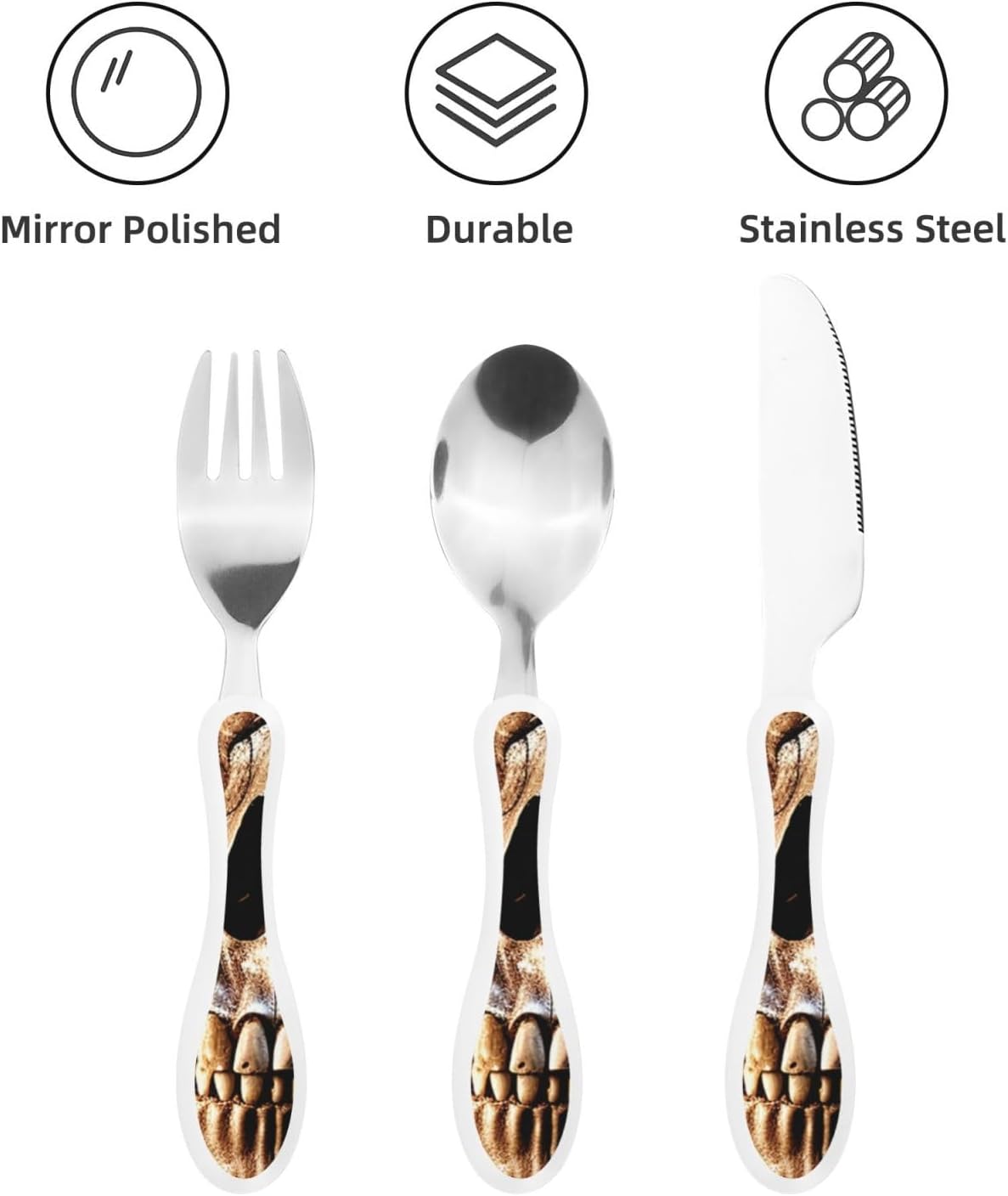 3-Piece Kids Silverware Set With Storage Case, Stainless Steel Reusable Children Safe Knife Spoon Fork Set Samurai Children Flatware Set For Kids Lunch Box