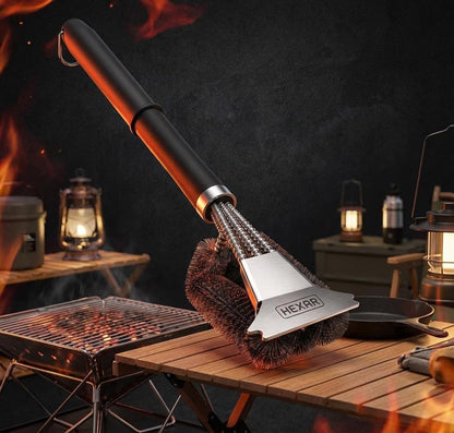 HEXAR® Grill Brush – BBQ Cleaning Scraper for Outdoor, Weber Cleaner Kit Grilling Tools, Barbecue Metal Rescue Brushes, Scrubber Stainless Steel Bristles, Charcoal Accessory Barbecue Accessories