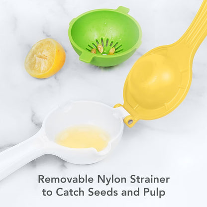 Tovolo Citrus Press Manual Hand Juicer Squeezer with Pour Spout Dishwasher Safe Aluminum Press Juicer for Lemon Lime Oranges Tangerine Pomegranate Fruit Ergonomic Grip for Efficient Juice Extraction