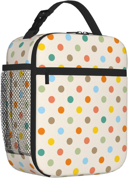 70s Retro Mushroom Floral Insulated Lunch Bag Reusable Cooler Lunch Box Portable Leakproof Thermal Container Tote Bags for Girls Boys School Travel