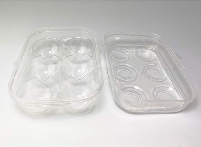 JAMOR 6 Grid Egg Storage Box Refrigerator Crisper Egg Protection Box Portable Egg Carriage Container For Camping Picnic Essential (Blue)